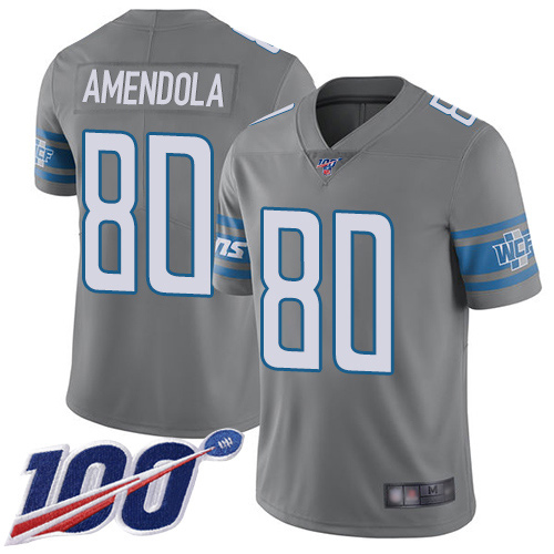 Detroit Lions Limited Steel Men Danny Amendola Jersey NFL Football #80 100th Season Rush Vapor Untouchable